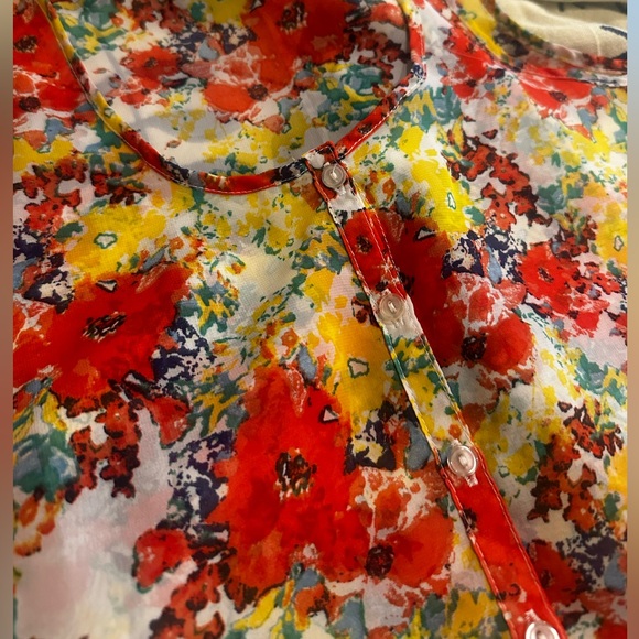 Sheer floral tank blouse M - Picture 2 of 11